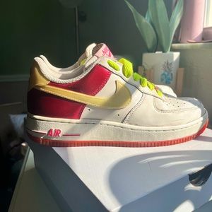 Nike Air Force 1 - red - womens size 6 - youth shoe size  5